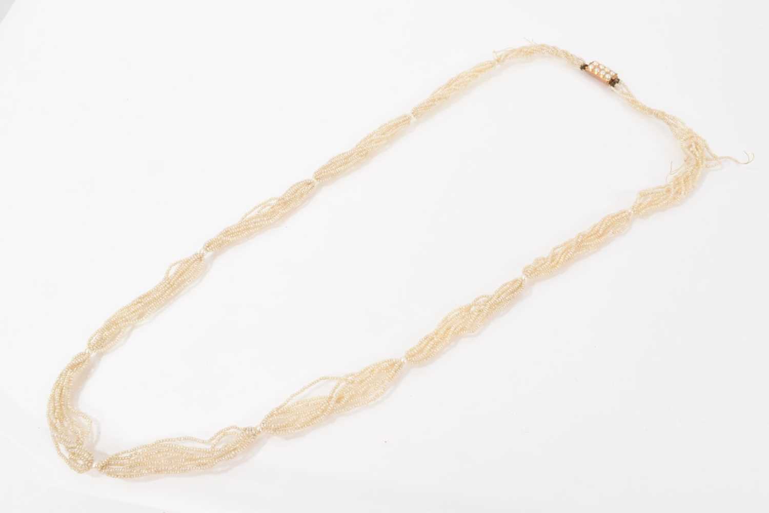Lot 515 - 19th century seed pearl multi-strand rope