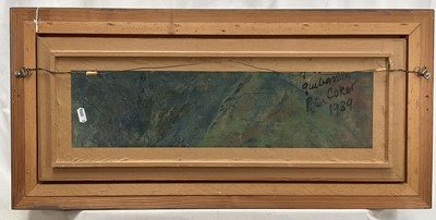 Lot 1068 - *Peter Coker (1926-2004) oil on board - 'Quiberville', initialled lower left, titled verso and further signed and dated 1989, 18cm x 56cm, framed, overall size 35cm x 73cm. Provenance: pu...