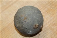 Lot 923 - Antique iron cannonball - approximately 10cm...