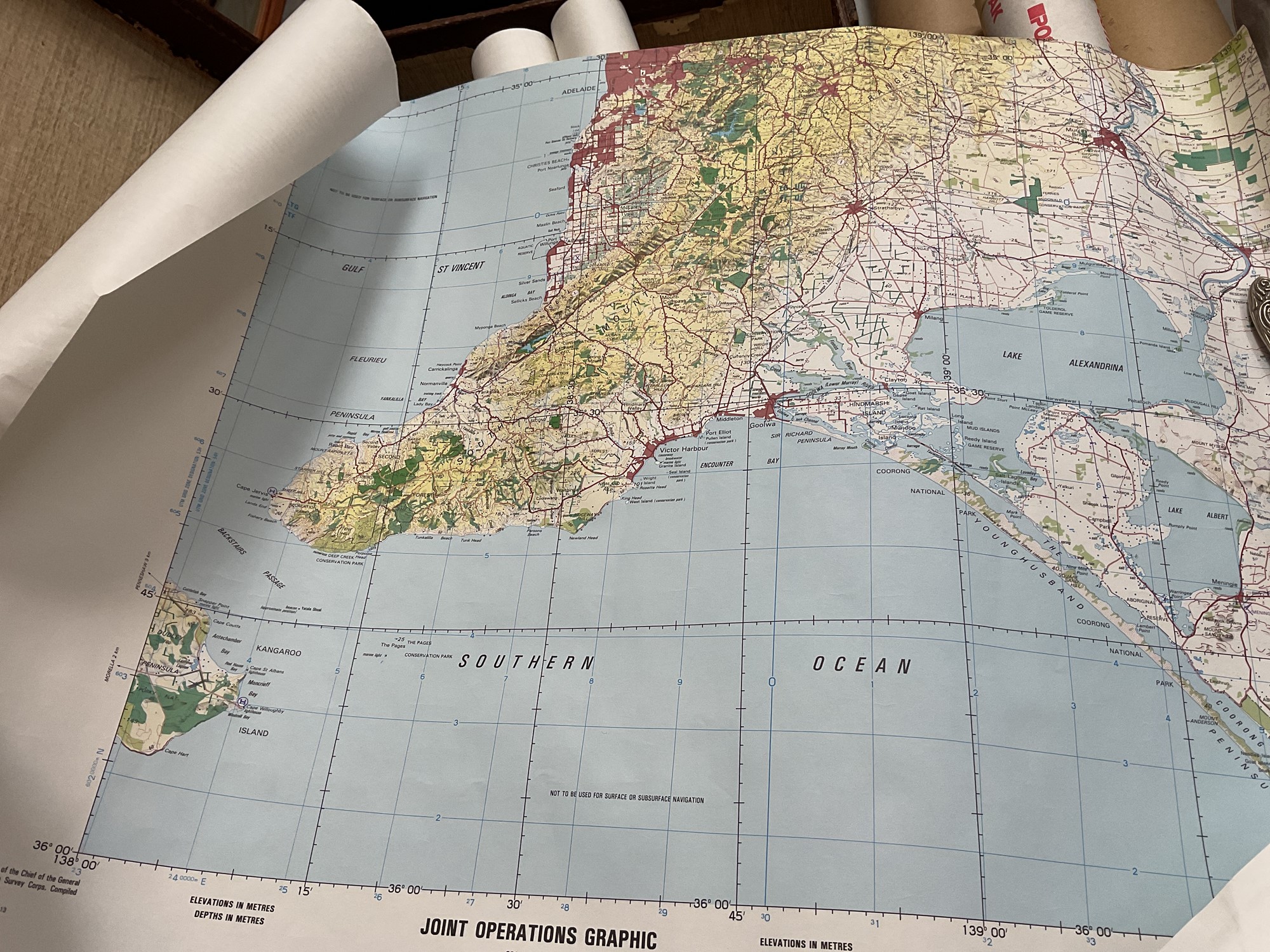 Lot 300 - Vintage suitcase containing ordnance survey