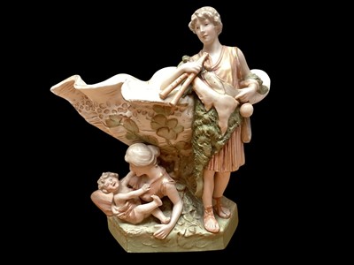 Lot 946 - Royal Dux porcelain figural bowl, model 1961