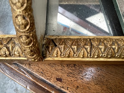 Lot 1330 - Antique gilt mirrored two tier corner shelf