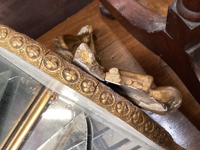 Lot 1330 - Antique gilt mirrored two tier corner shelf