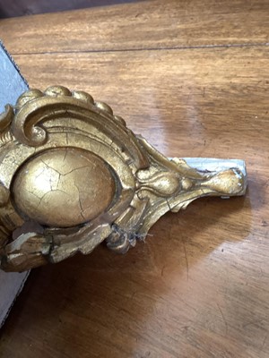 Lot 1330 - Antique gilt mirrored two tier corner shelf