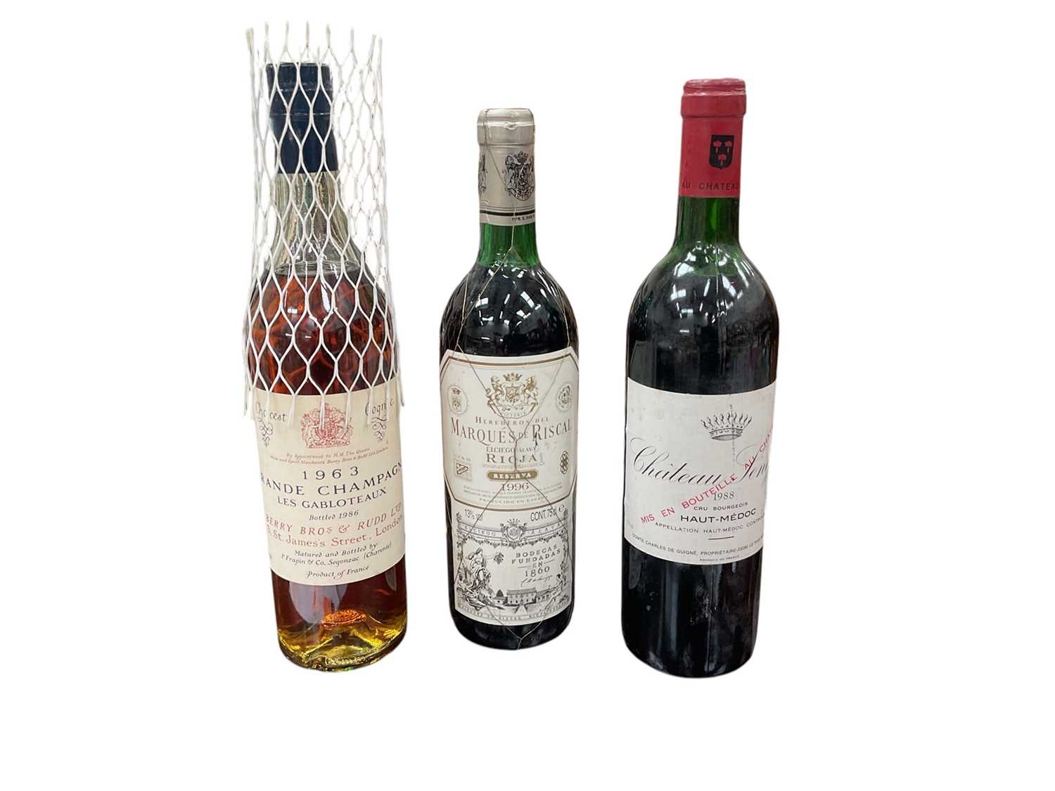 Lot 551 - Bottle of Grande Champagne 1963 Cognac, Bot. 1986 - Berry Bros & Rudd