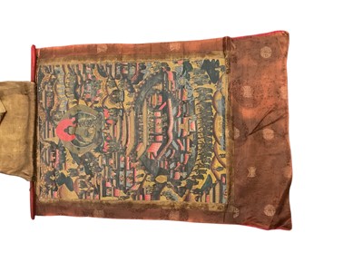 Lot 2068 - 19th century Tibetan hand painted Thangka scroll