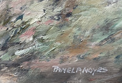 Lot 101 - Pamela Noyes (b.1929) oil on board - Wash Day, signed, 38cm x 48cm, in gilt frame