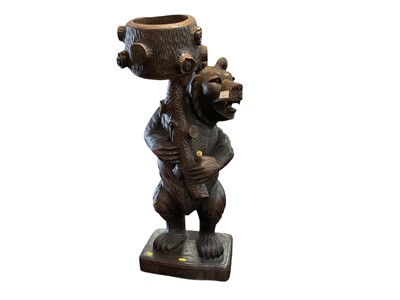 Lot 2471 - Black Forest carved wooden jardiniere stand in the form of a bear