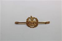 Lot 720 - Gold (9ct) Essex Regiment sweetheart brooch...