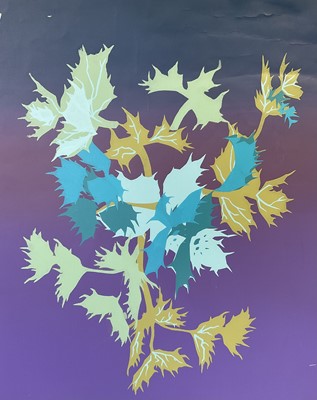 Lot 185 - Joy Barnes (1912-?) signed silkscreen print - "Sea Holly", initialled in pencil, artists label verso, 45cm x 40.5cm, unframed