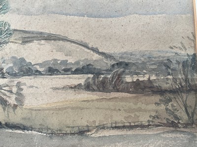 Lot 174 - Reg Gammon (1894-1997) watercolour on oatmeal paper - Goodwood landscape, inscribed verso, 27cm x 37cm, mounted