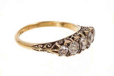 Lot 486 - Late Victorian diamond five stone ring