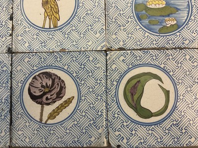 Lot 19 - Collection of twelve 19th century glazed tiles