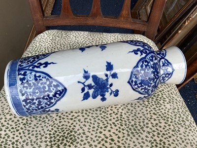 Lot 35 - Pair 19th century Chinese blue and white vases
