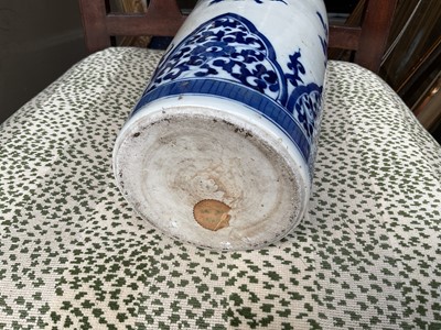 Lot 35 - Pair 19th century Chinese blue and white vases