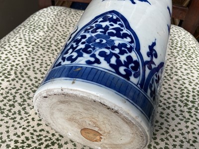 Lot 35 - Pair 19th century Chinese blue and white vases