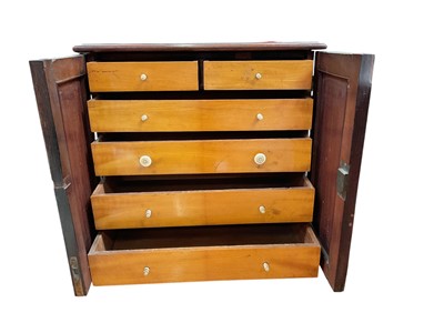 Lot 517 - 19th century rosewood collectors' cabinet with bone knobs, 36cm in overall height.