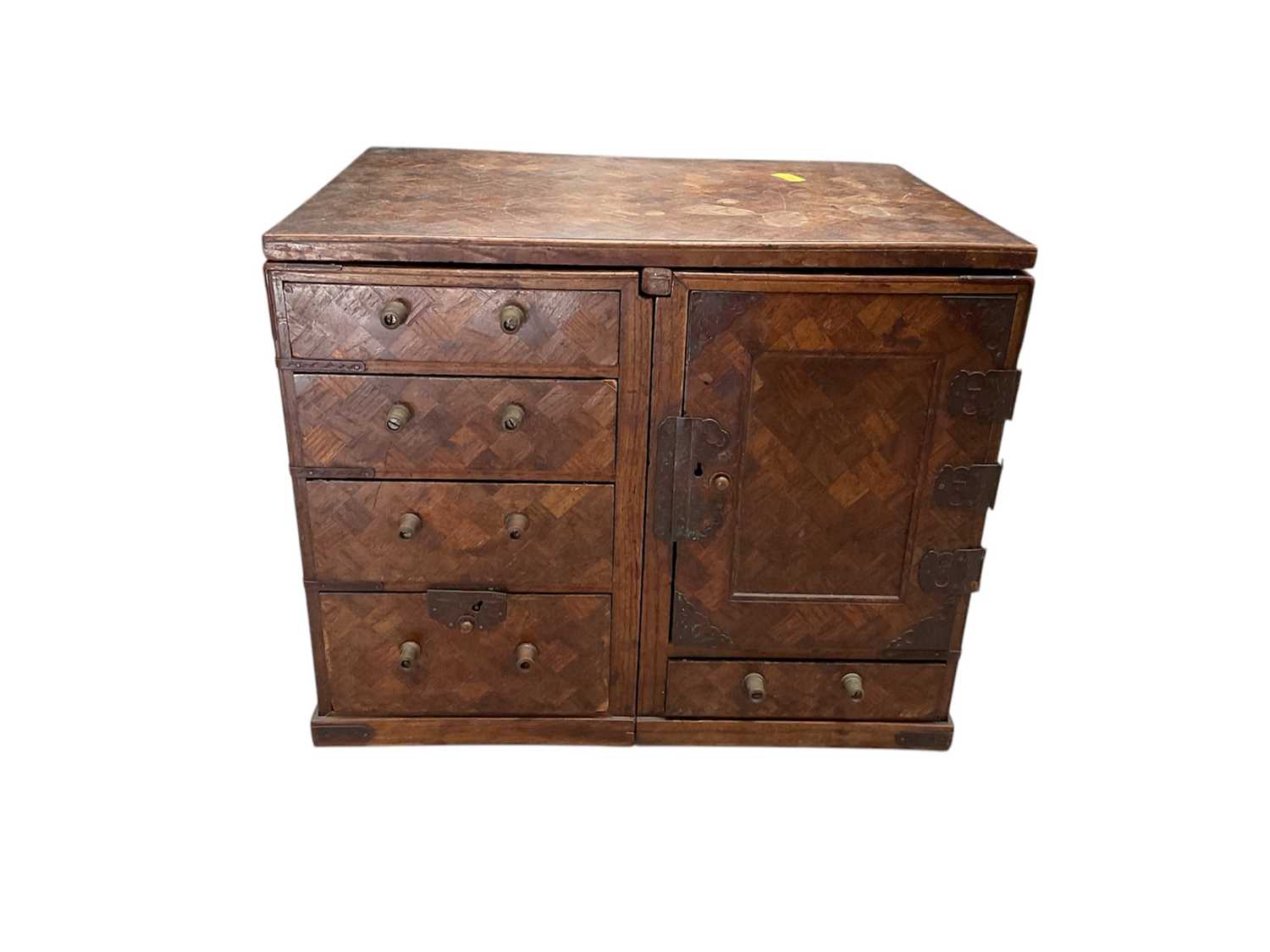Lot 913 - Antique Japanese marquetry cabinet/chest of drawers
