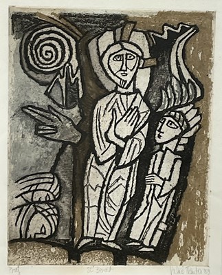 Lot 136 - Valerie Thornton (1931-1991) etching, signed proof, St Benoit, dated ‘89, 42cm x 33cm in glazed frame