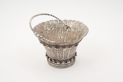 Lot 295 - 19th century Indian white metal filigree basket