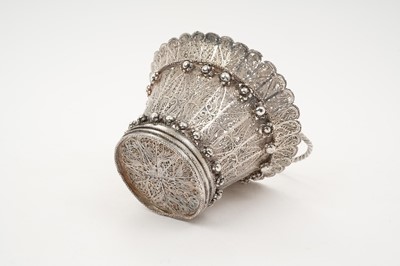 Lot 295 - 19th century Indian white metal filigree basket