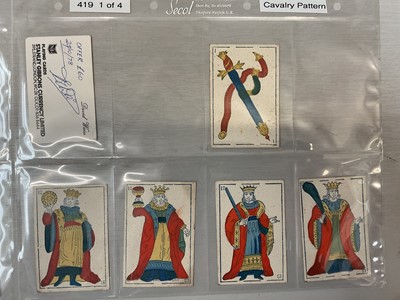 Lot 913 - Deck of 40 Spanish 'Cavalry Pattern' playing cards, circa 1840