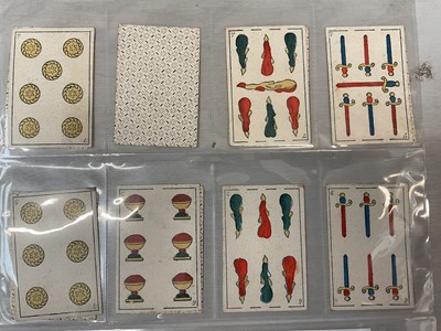 Lot 913 - Deck of 40 Spanish 'Cavalry Pattern' playing cards, circa 1840