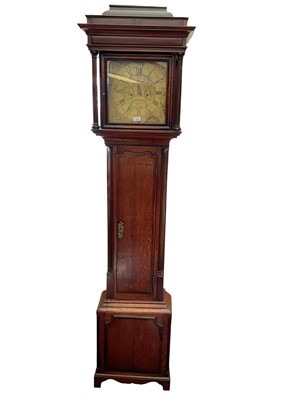 Lot 602 - George II oak and mahogany longcase clock, by Sam Harley, Salop