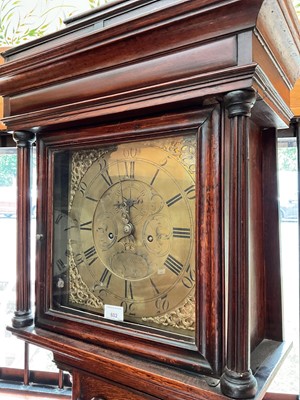 Lot 602 - George II oak and mahogany longcase clock, by Sam Harley, Salop