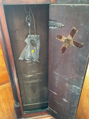 Lot 602 - George II oak and mahogany longcase clock, by Sam Harley, Salop