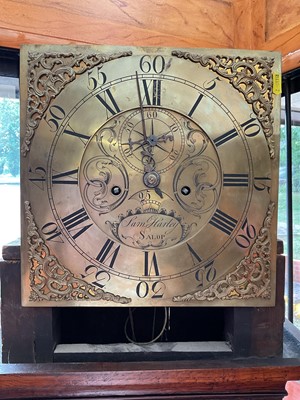 Lot 602 - George II oak and mahogany longcase clock, by Sam Harley, Salop