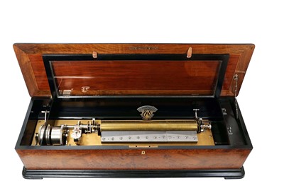 Lot 1110 - Interchangeable Cylinder Forte Piano Tremolo music box by Nicole Freres, of prodigious size