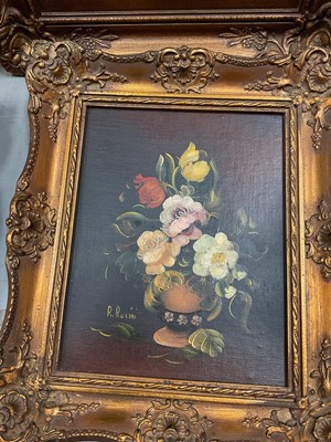 Lot 55 - Group of four gilt framed pictures, including oils