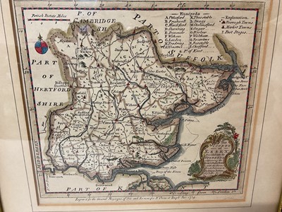 Lot 952 - Captain Greenville Collins - 18th century hand painted map - Harwich, and two others