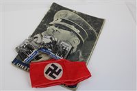 Lot 661 - Nazi swastika red cotton arm band - possibly...