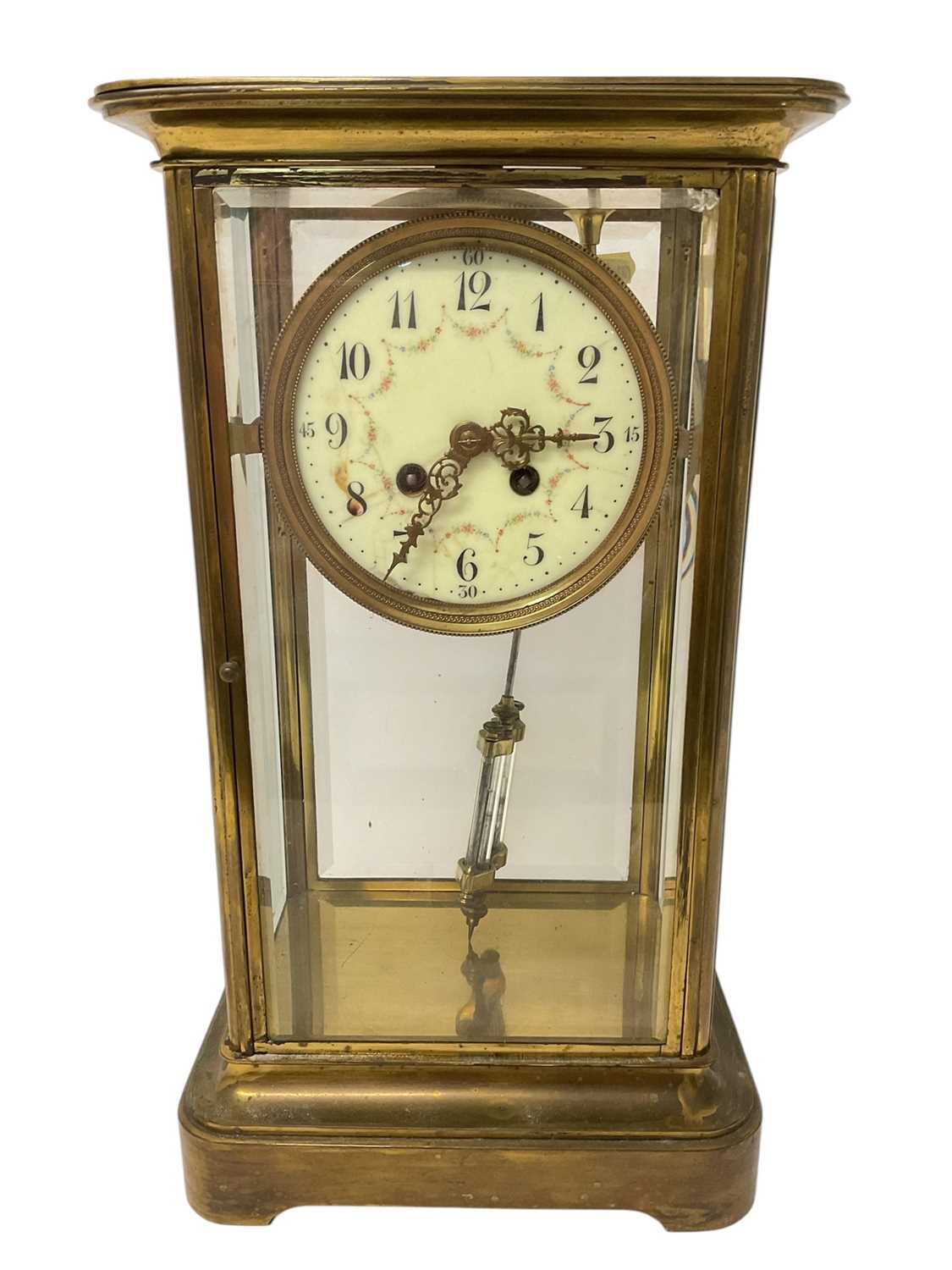 Lot 734 - Edwardian Four glass mantel clock