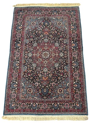 Lot 1634 - Fine Persian Kashan part silk rug