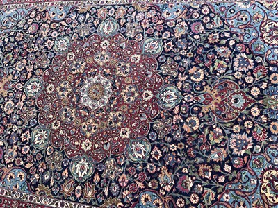 Lot 1477 - Fine Persian Kashan part silk rug