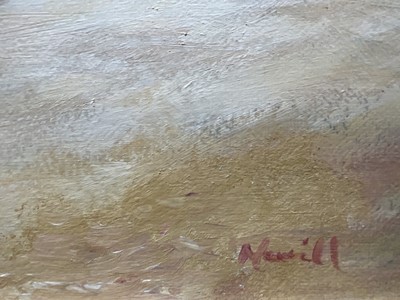 Lot 92 - Nevill (20th Century) oil on board - figures on a Norfolk beach, signed, 54cm x 91cm, framed