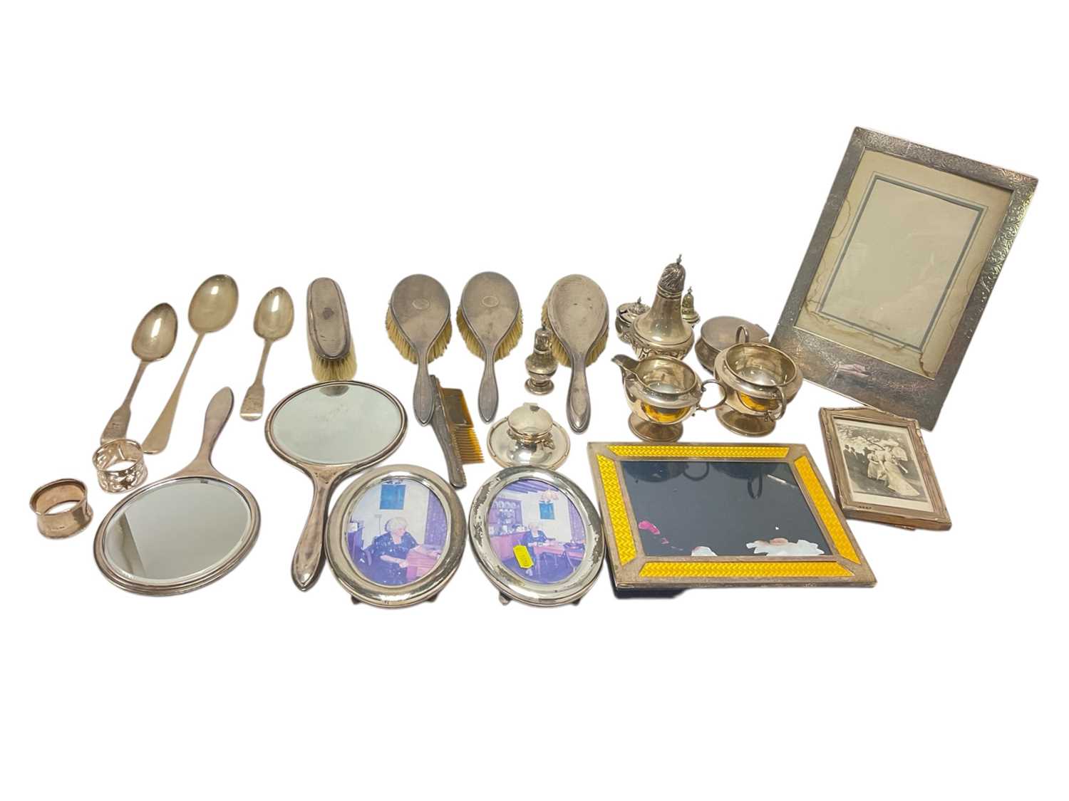 Lot 299 - Selection of miscellaneous silver including two castors, milk jug and sugar bowl...