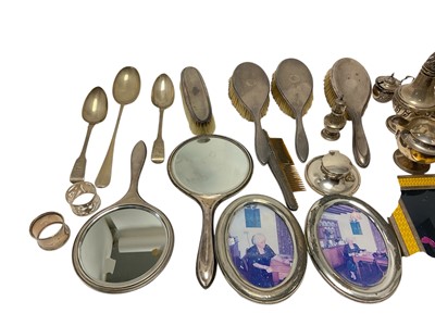 Lot 299 - Selection of miscellaneous silver including two castors, milk jug and sugar bowl...