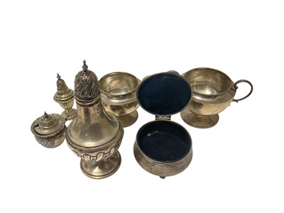 Lot 299 - Selection of miscellaneous silver including two castors, milk jug and sugar bowl...