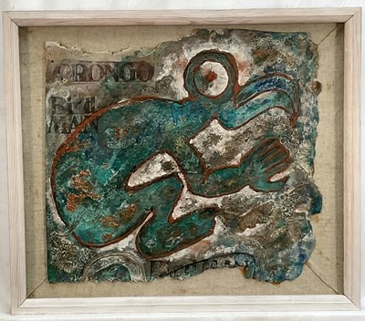 Lot 13 - 20th Century mixed media - Orongo, Bird man, 37cm x41cm, framed