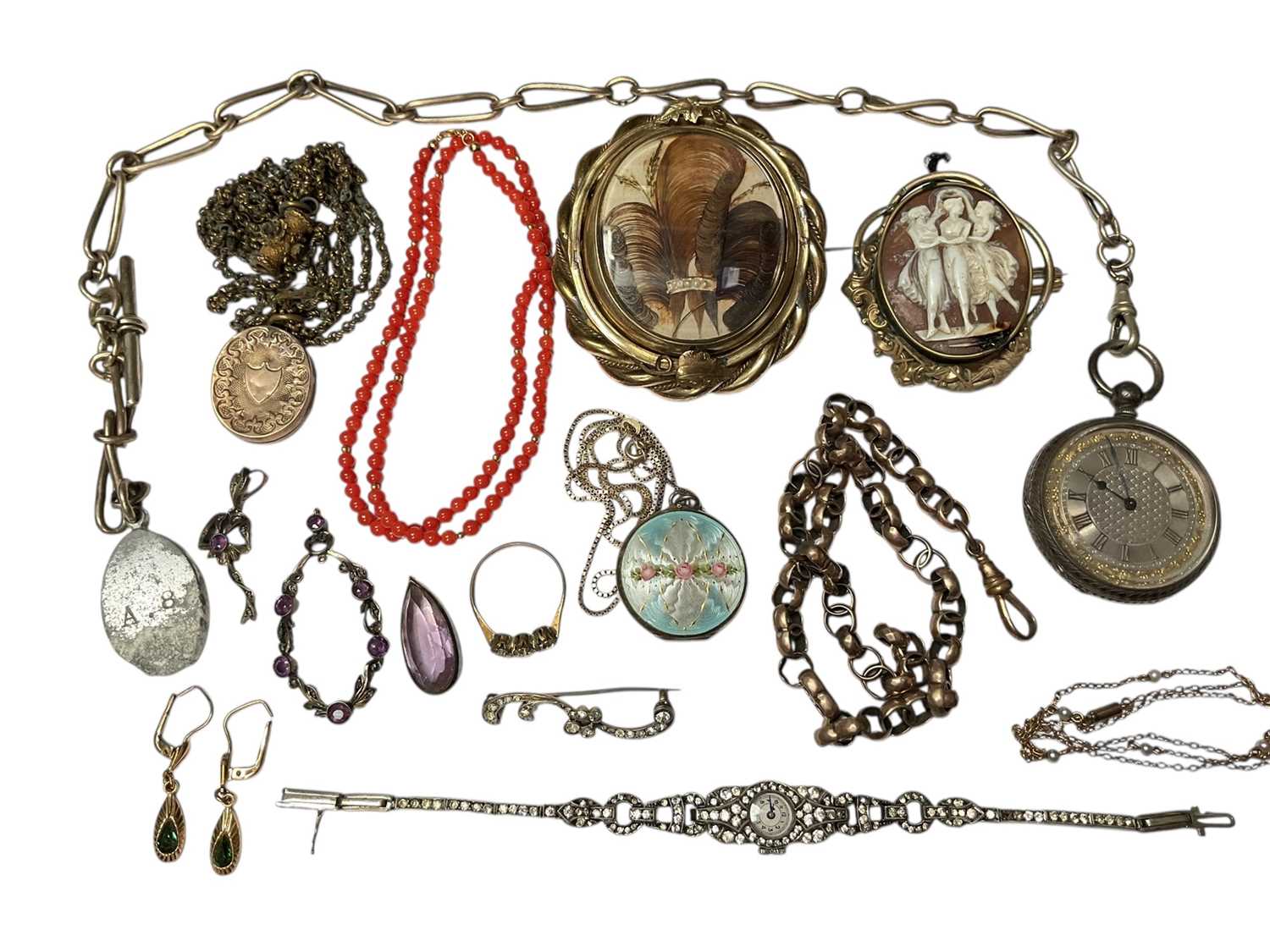 Lot 28 - Group of antique and later jewellery