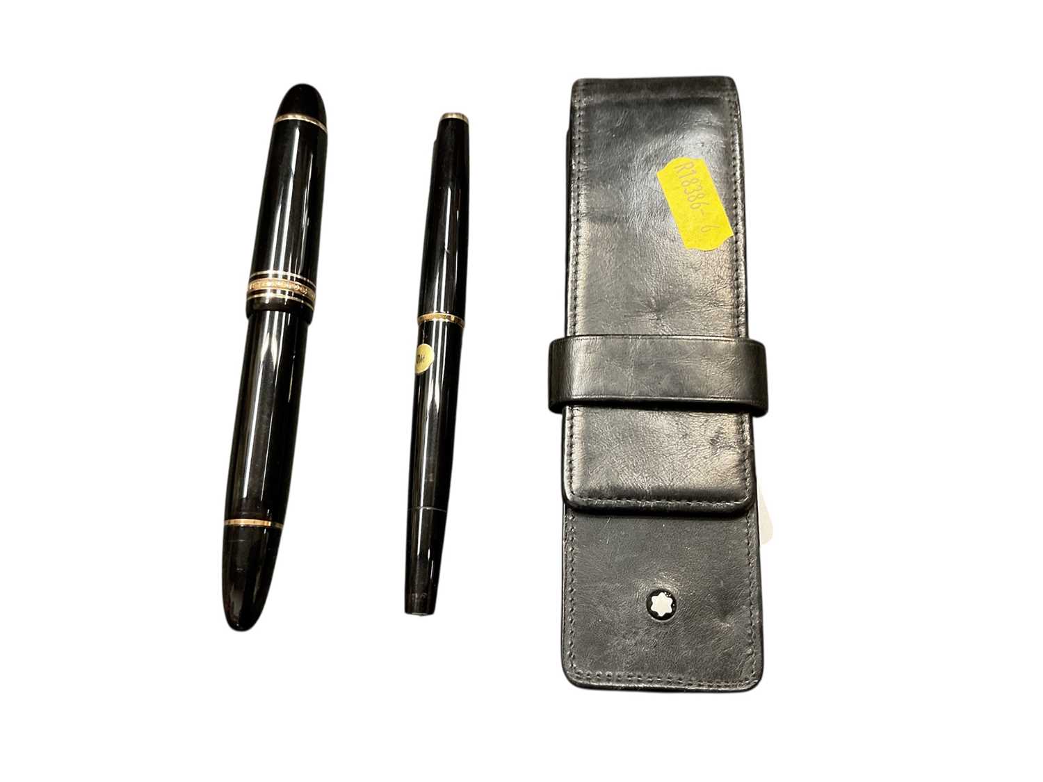 Lot 2405 - Montblanc pen set in original leather case, including a Meisterstuck No 149