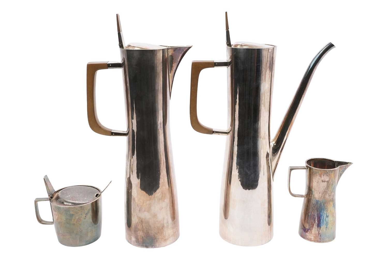 Lot 293 - Contemporary silver four piece coffee set