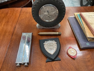Lot 775 - A scares 1930s Auto Union DKW sales broucher, Enots distance finder and sundry automobilia