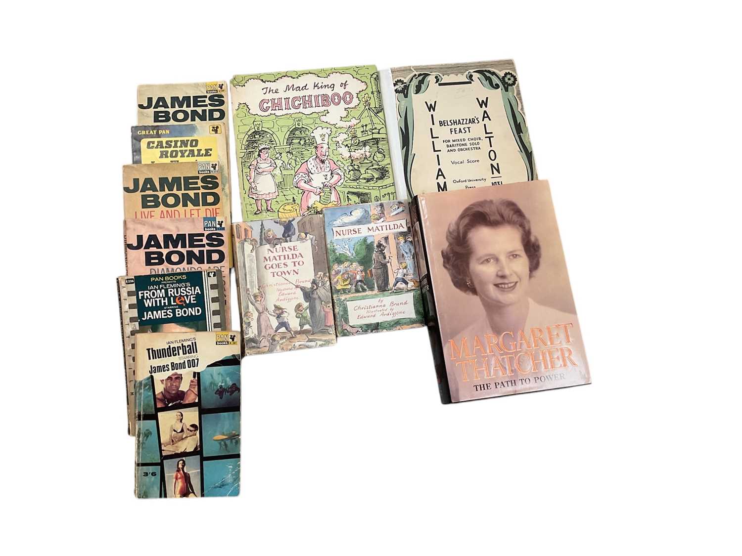 Lot 527 - Margaret Thatcher 'The Path to Power' signed and inscribed, together with six James Bond books, Edward Ardizzone illustrated books and others.