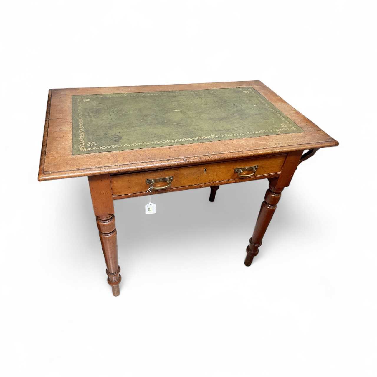 Lot 5322 - Late Victorian writing table, with leather