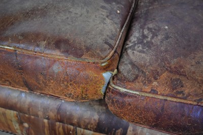 Lot 5289 - Antique button leather Chesterfield sofa